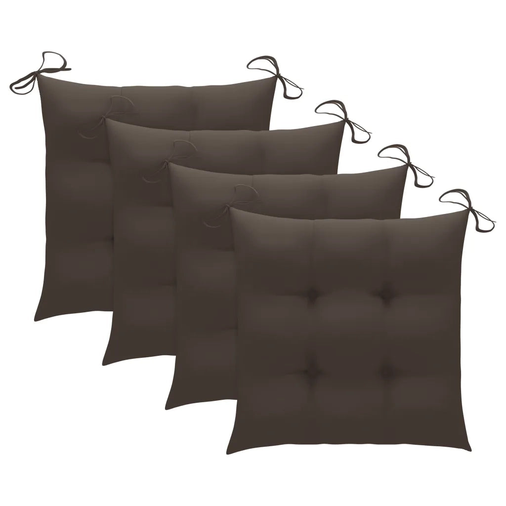 Sedie da Giardino Pieghevoli 4pz con Cuscini in Massello Acacia 3064532