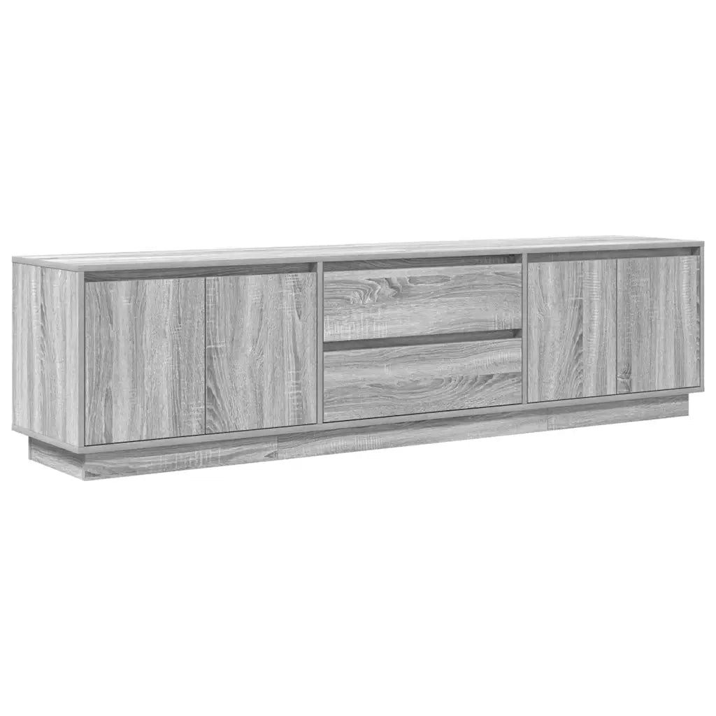 Mobile Porta TV con Luci LED-Credenza per TV Grigio Sonoma 193,5x41x50 cm