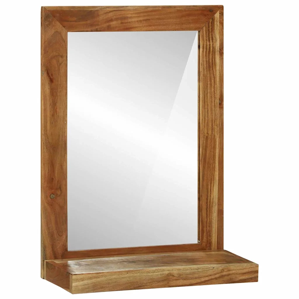 Specchio da bagno Rettangolare Marrone Legno di Acacia Massello 4016738