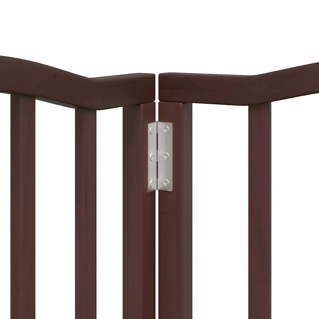 Cancelletto di sicurezza per animali domestici porta pieghevole 15 pannelli legno di pioppo marrone 02_0023212