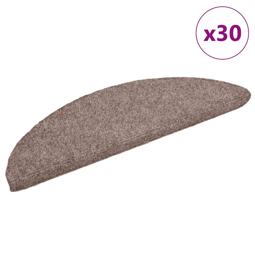 Tappetini per scale autoadesivi 30 pz 56x17x3 cm Marrone Chiaro semicircolari 3365679