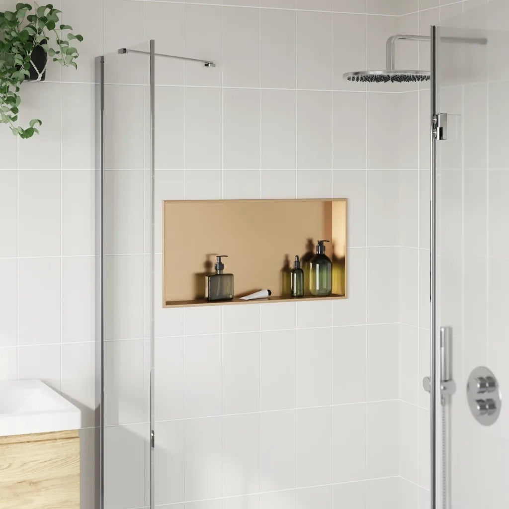 Nicchia per Doccia Oro Spazzolato 62x32x9cm in Acciaio Inox CFW9699775