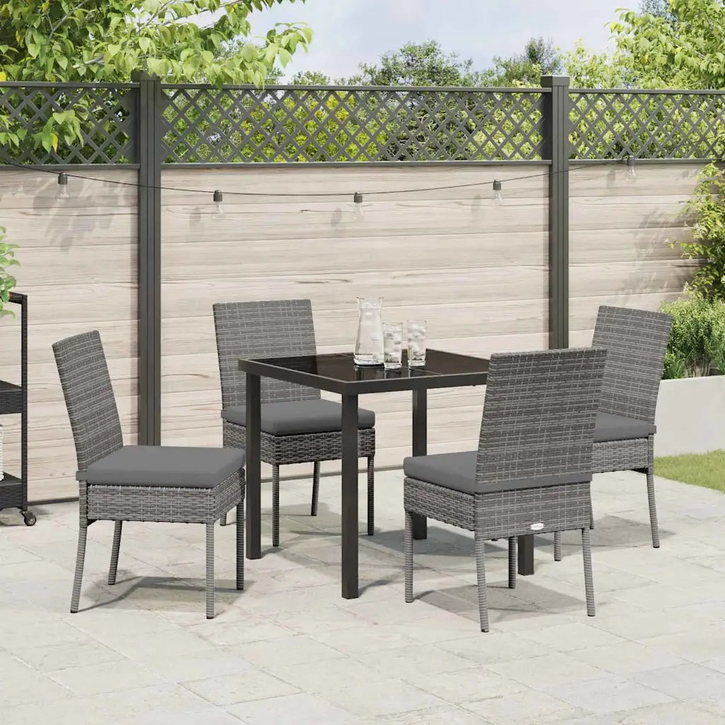 Set da Pranzo per Giardino 5 pcs Grigio