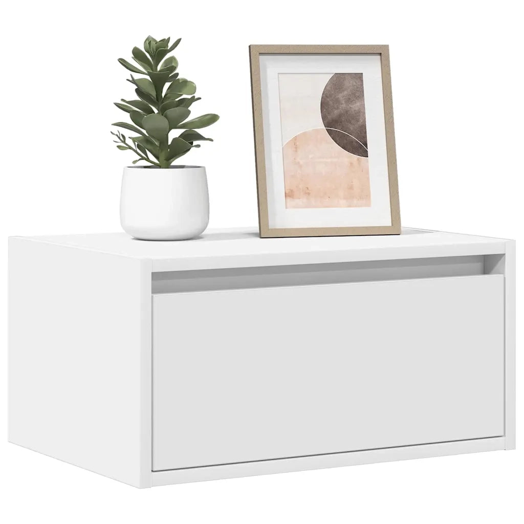 Comodino a Parete con Luci LED Bianco 860211