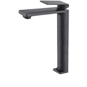 IMEX Miscelatore monocomando lavabo alto nero opaco in ottone e zama con cartuccia ceramica 25mm e tubi flessibili 3-8 serie FIYI XL Imex-BDF016-5NG