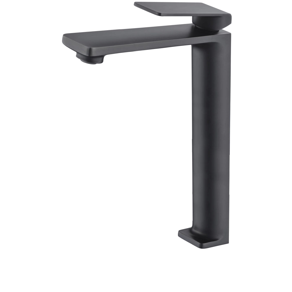 IMEX Miscelatore monocomando lavabo alto nero opaco in ottone e zama con cartuccia ceramica 25mm e tubi flessibili 3-8 serie FIYI XL Imex-BDF016-5NG