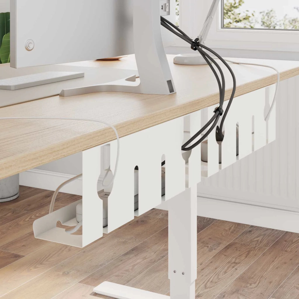 Vassoio per gestione cavi sotto il tavolo 2 pcs Bianco 8007574