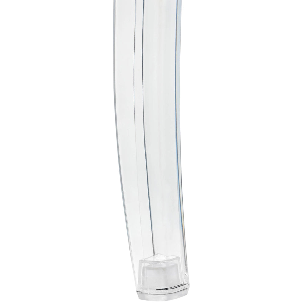Set di 2 sedie da pranzo per cucina con schienale ovale in materiale sintetico trasparente senza braccioli finitura lucida