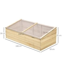 Serra da Giardino e Fioriera per Balcone in Legno di Abete Naturale, 100x50x35cm