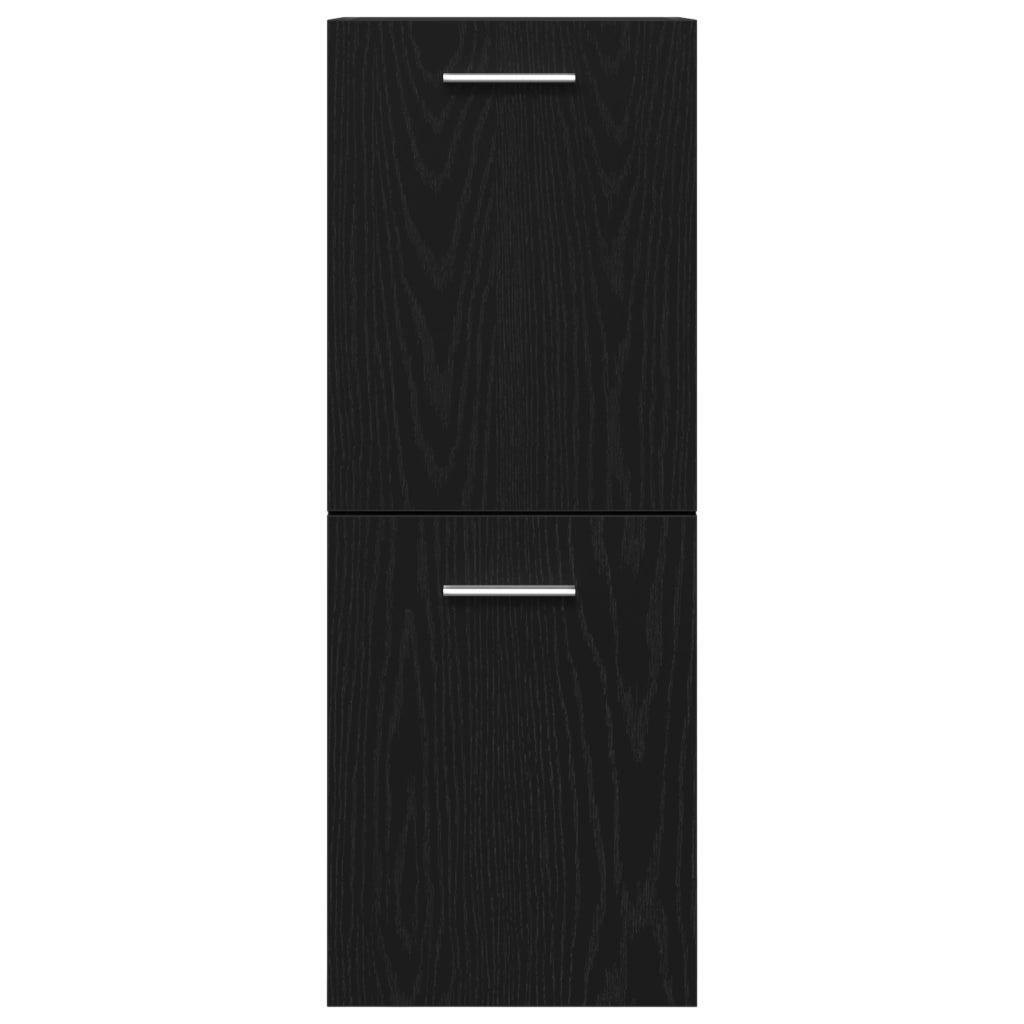 Armadiolo da Bagno  Nero Rovere 30x30x80 cm in legno ingegnerizzato