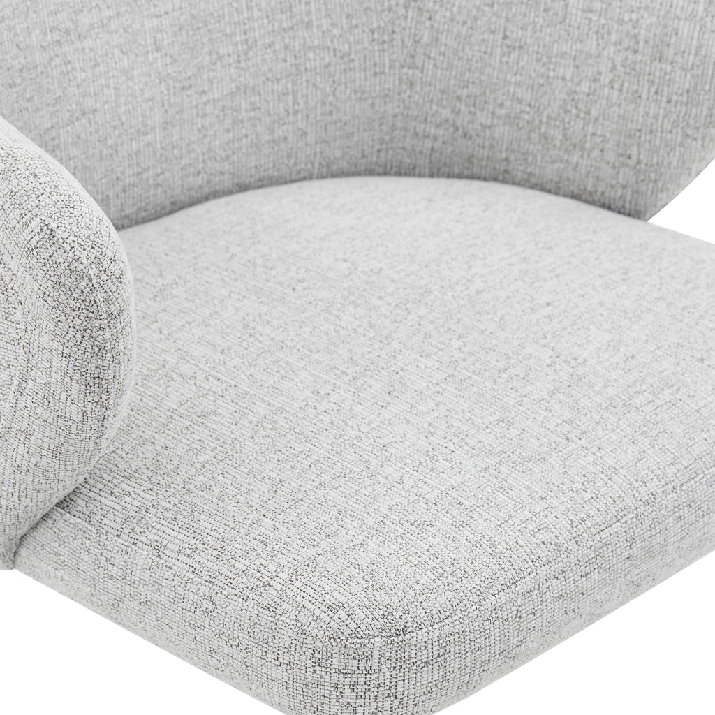 Set 2 sedie da pranzo in tessuto grigio chiaro con gambe in metallo nere, altezza 83 cm