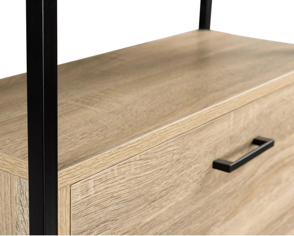 Scarpiera LUIS a 3 ante con ripiano superiore dal design industriale