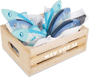 Cassa in legno per il mercato di api, con pesce fresco, per negozio di imitazione di giochi di alimenti, casse in legno