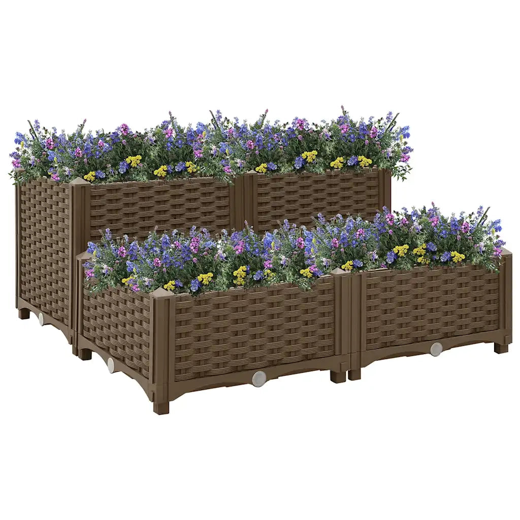 Fioriera | Cassetta per fiori | Vaso Rialzata 80x80x38 cm in Polipropilene