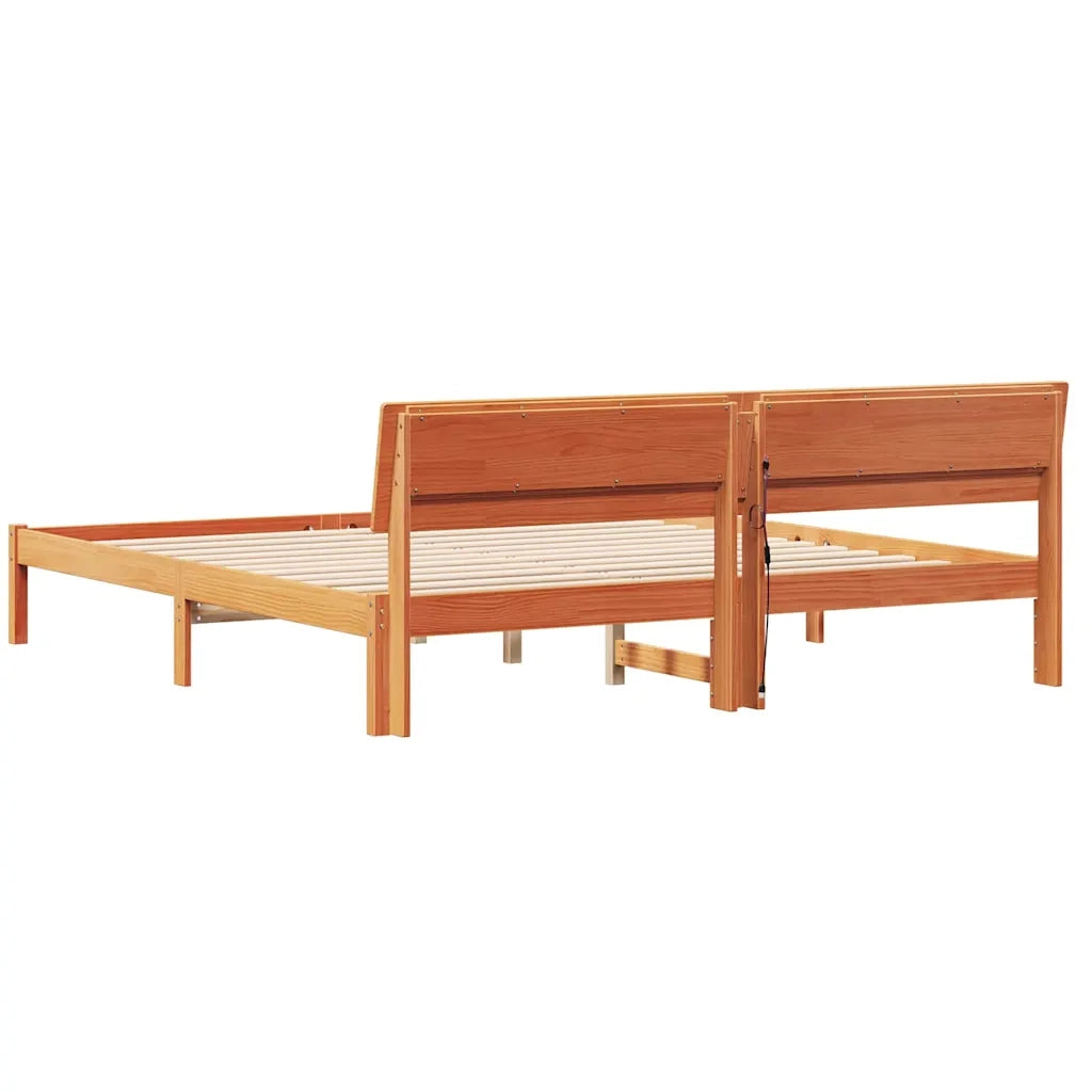 vidaXL Struttura del letto con testiera Cera marrone 180 x 200 cm