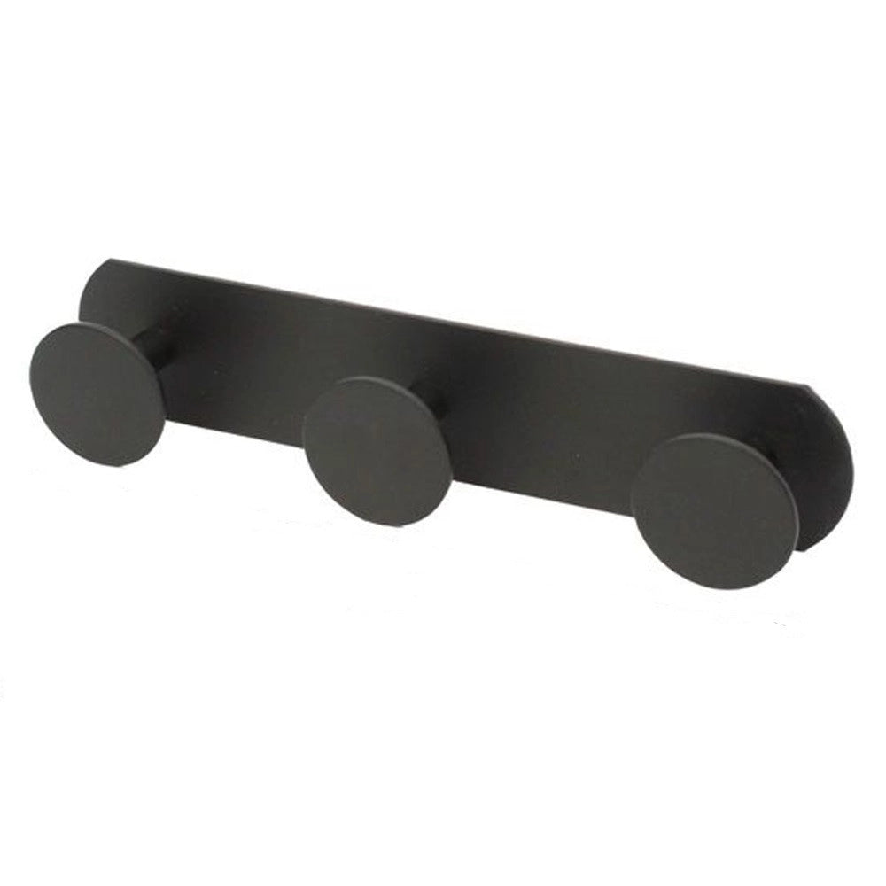 Trade Shop - Appendino Con 3 Ganci Appendi Porta Asciugamano A 3 Posti Bagno Casa Nero 59767 -