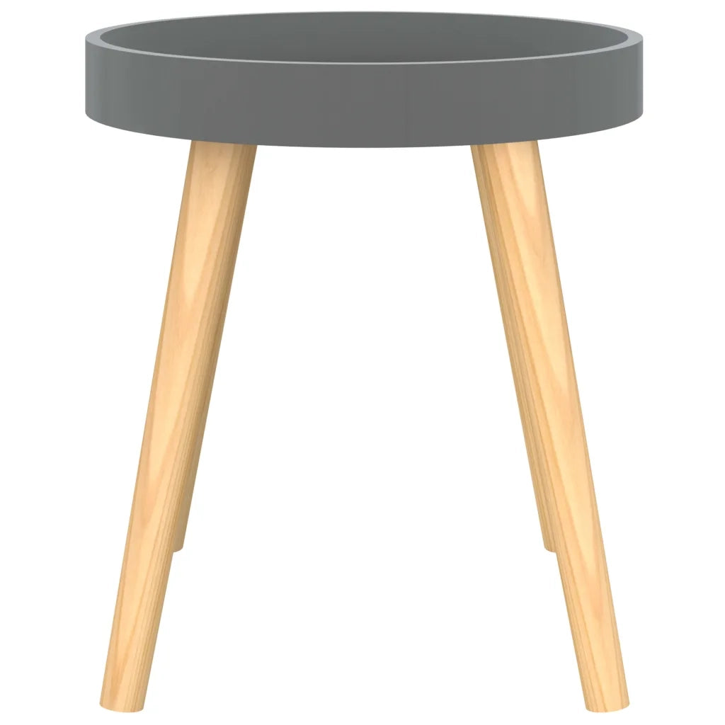 Tavolino Grigio 38x38x40cm Legno Multistrato e Massello di Pino cod mxl 16729