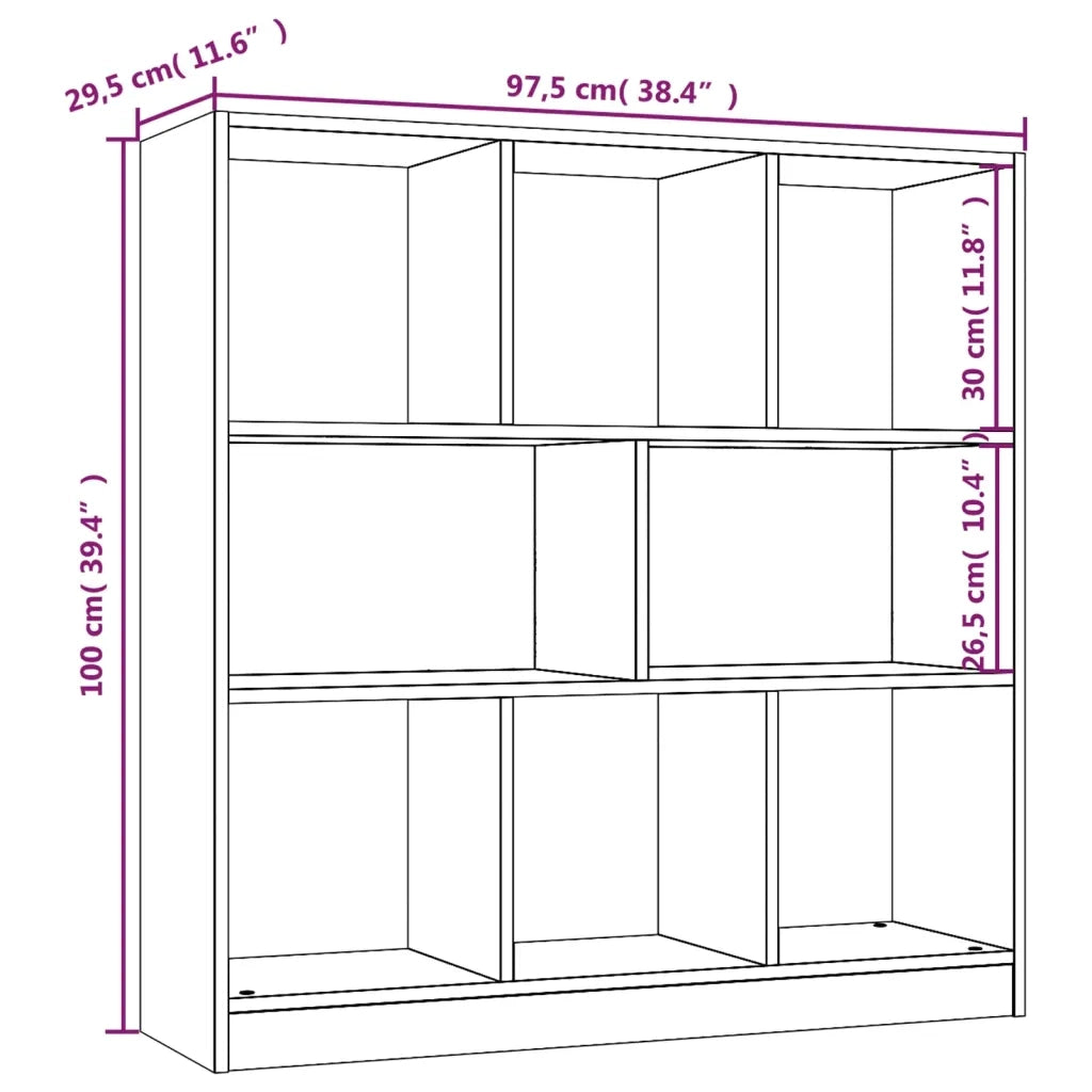 Libreria Grigio Sonoma 97,5x29,5x100 cm in Legno Multistrato 826379