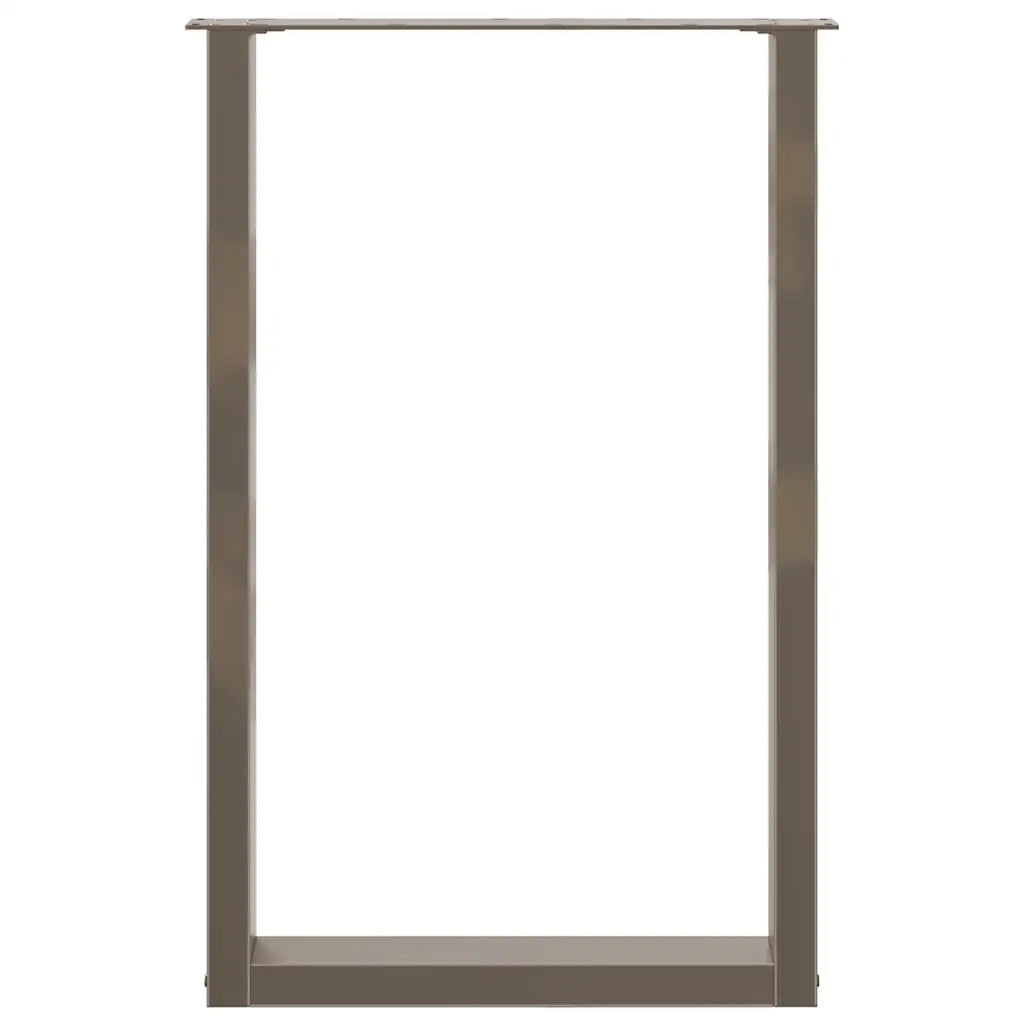 vidaXL Gambe per tavolo da bar a forma di U 2 pz in acciaio naturale 60x(90-91) cm
