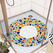 Mat antiscivolo, 60 x 60 cm, con fessure di drenaggio, morbido, con impronta digitale, luffa-pvc, mat massaggio per ambienti umidi, rapido assorbimento.