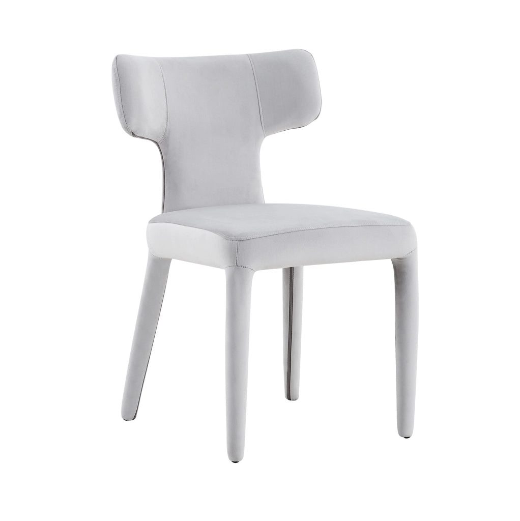 Set di 2 sedie da pranzo imbottite grigio chiaro