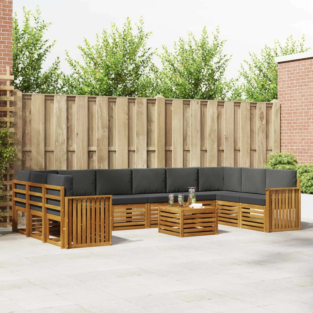 Set divano sezionale con cuscino 11 pcs Naturale e Antracite 3375597