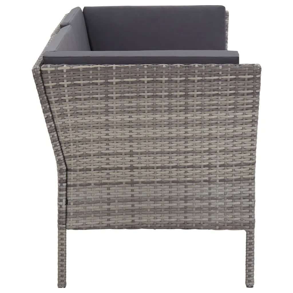 Set Divani da Giardino 8 pz con Cuscini in Polyrattan Grigio cod mxl 35777