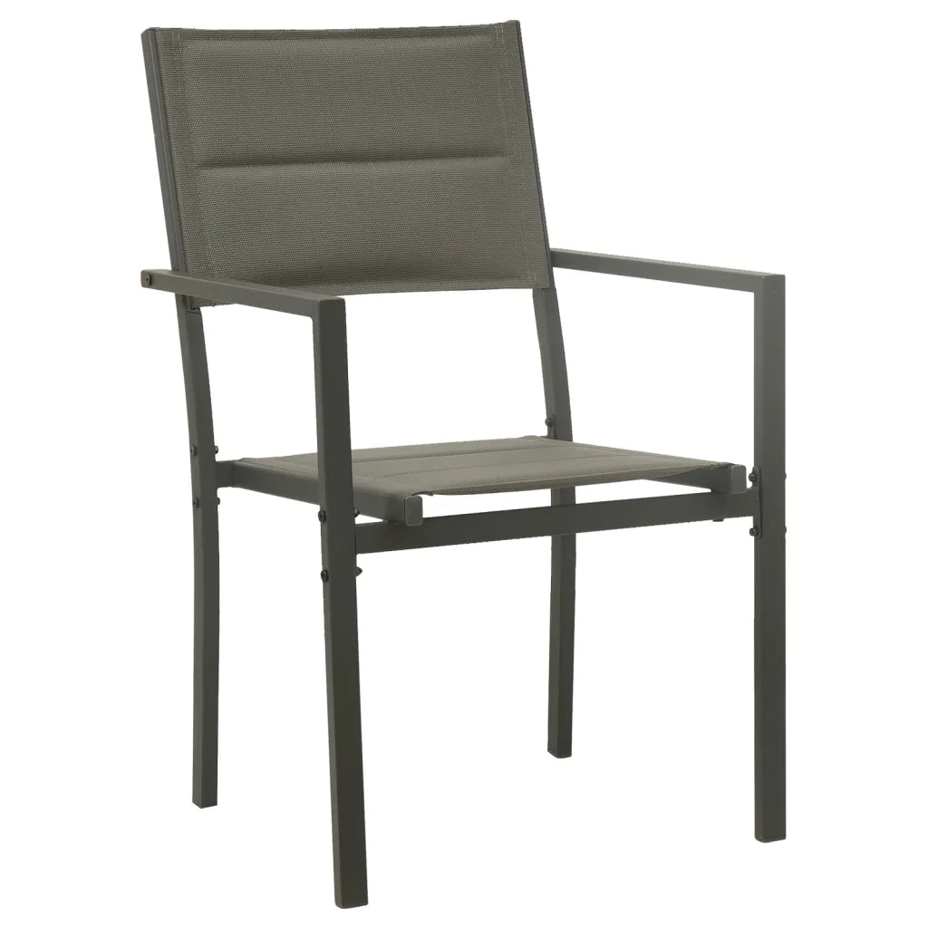 Sedie da Giardino 2 pz Textilene e Acciaio Grigio e Antracite cod mxl 23166