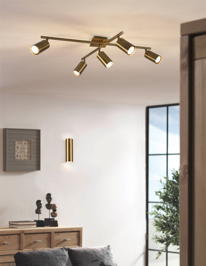 Plafoniera da Interno a Led in Metallo Ottone Antico