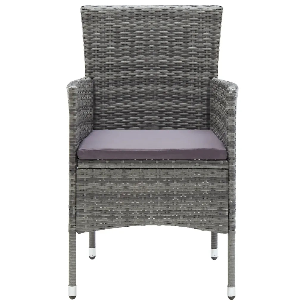 Set Mobili da Pranzo da Giardino 5 pz Grigio Polyrattan e Vetro cod mxl 44319