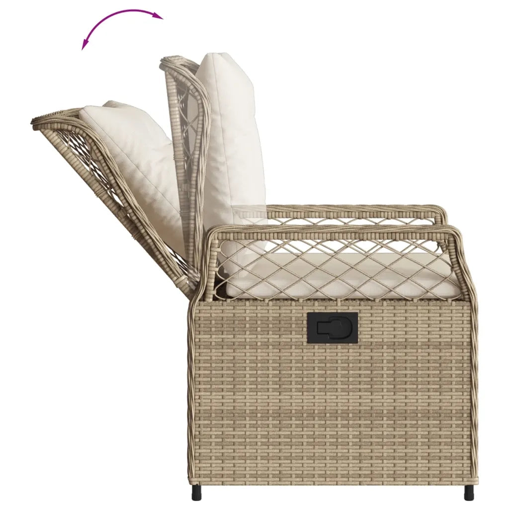 vidaXL Set da Pranzo da Giardino 7 pz con Cuscini Beige in Polyrattan