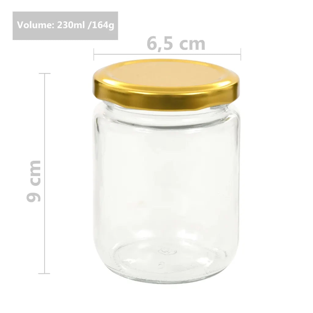 Vasi per Marmellata in Vetro Coperchio Oro 96 pz 230 ml CFW7284431
