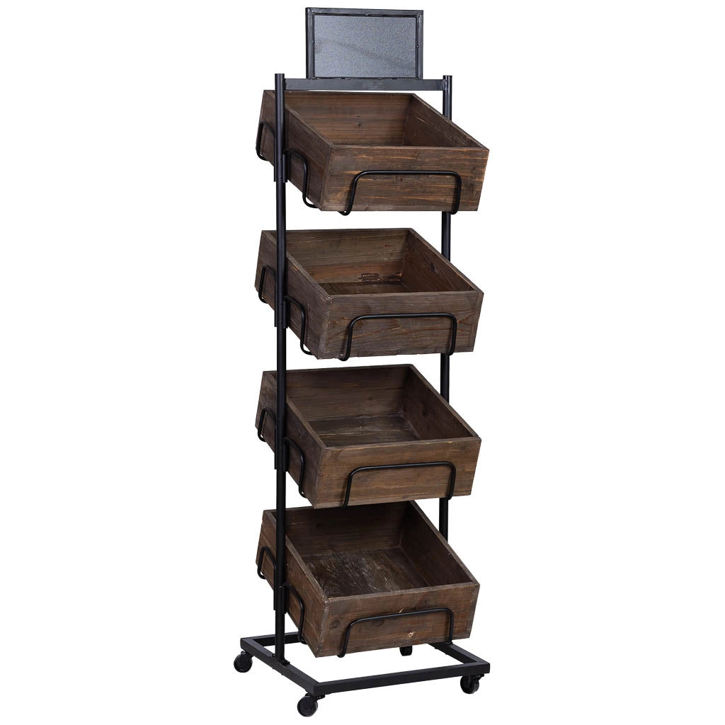 Scaffalatura in legno e metallo 50x48x168h cm
