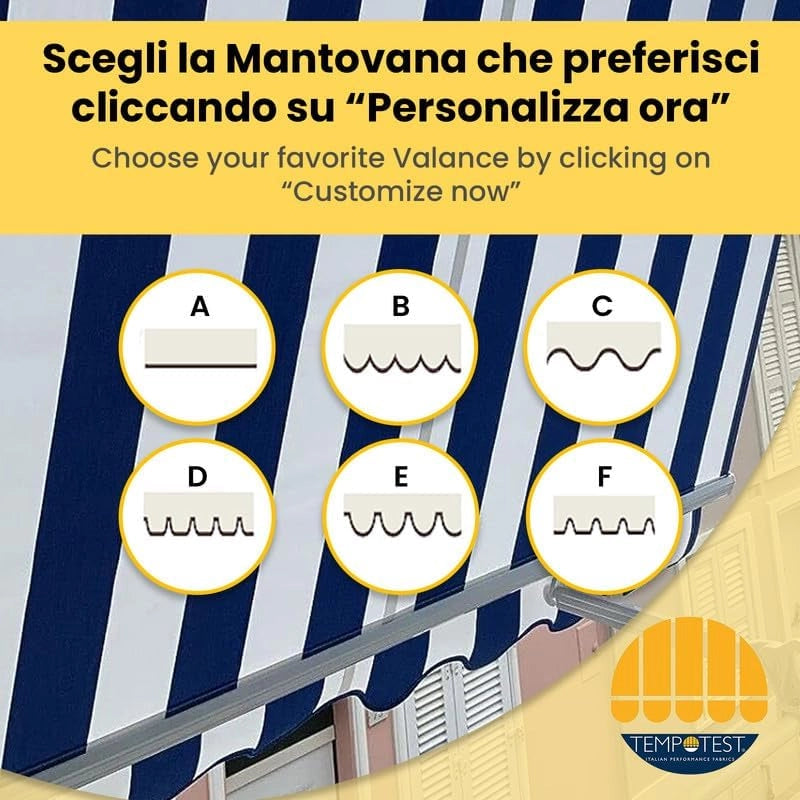 Tessuto di Ricambio Tempotest Parà - Telo per Tenda da Sole, Bracci Estensibili, a Caduta e Giardino - Idrorepellente, UV Resistente