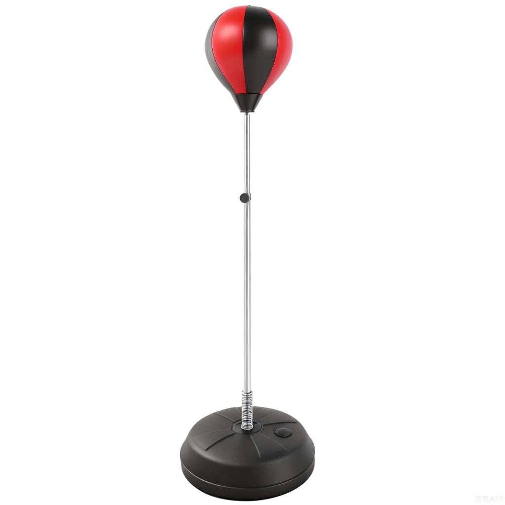 Sacco da boxe regolabile in altezza con guanti e pompa per principianti ¨C zephmum ¨C nero e rosso 126-144 cm