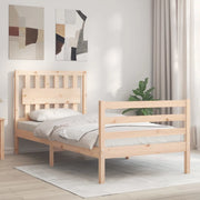 Giroletto con Testiera Single-Struttura Letto in Legno Massello 999229