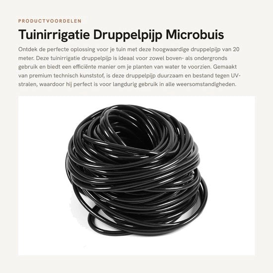 Sistema di irrigazione - Tubo in microbui - Slang UV-resistente - Materiale tecnico in plastica - Impermeabile all'acqua - Duraturo - Slang di irrigazione