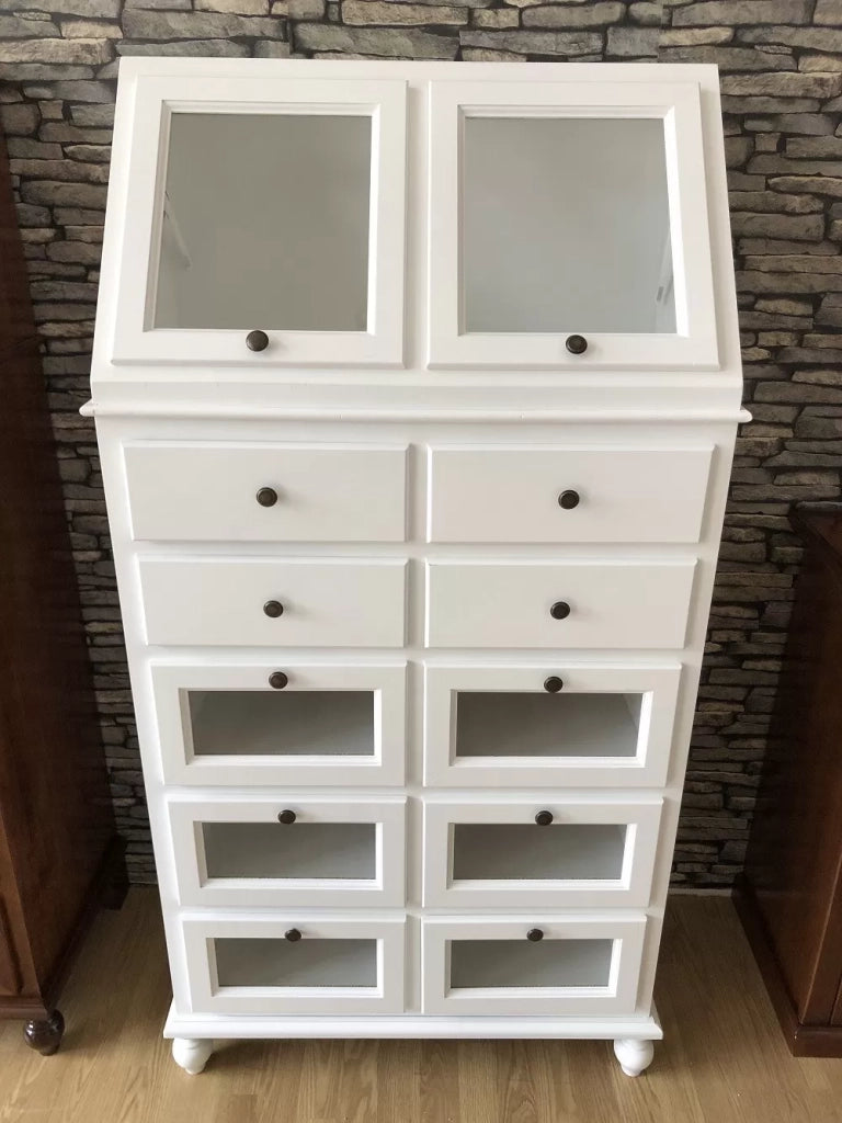 Dispensa pastaia arte povera legno bianco 80x42x153h (1243) - Mobili 2G