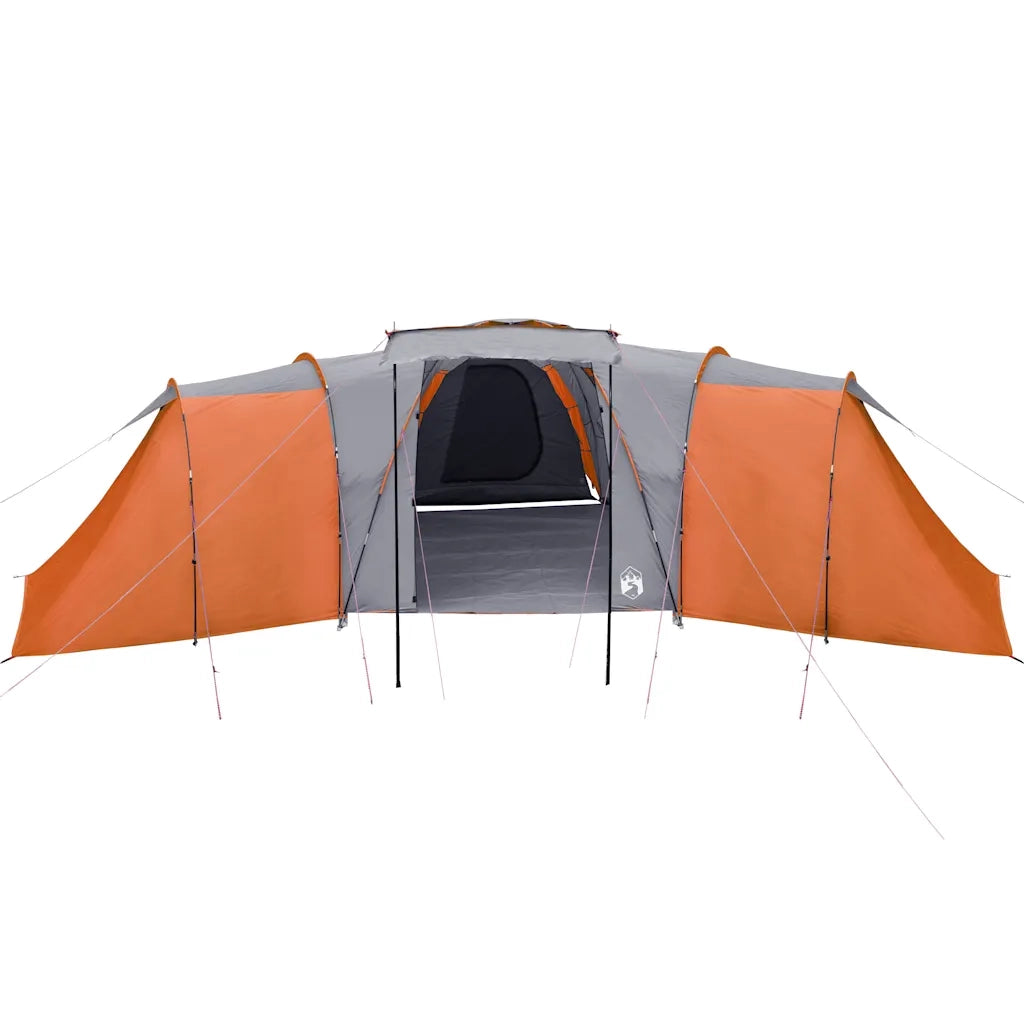 Tenda da Campeggio a Cupola 12 Persone Grigio e Arancione 94348