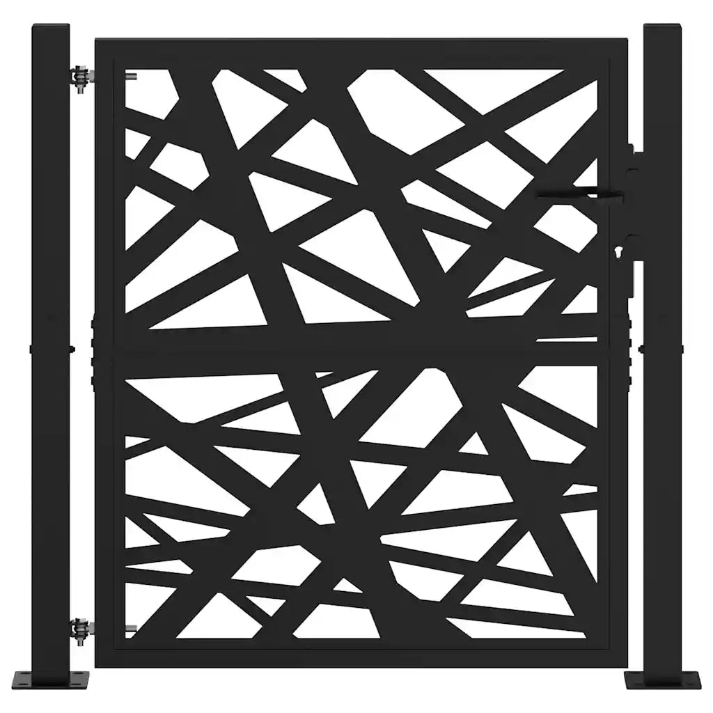 Cancello da giardino nero 100x100 cm in acciaio design leggero 4100949
