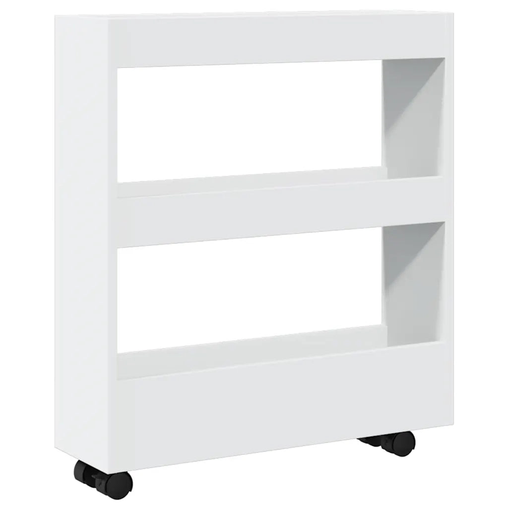 Carrello portaoggetti stretto a 3 ripiani bianco in legno ingegnerizzato 855241
