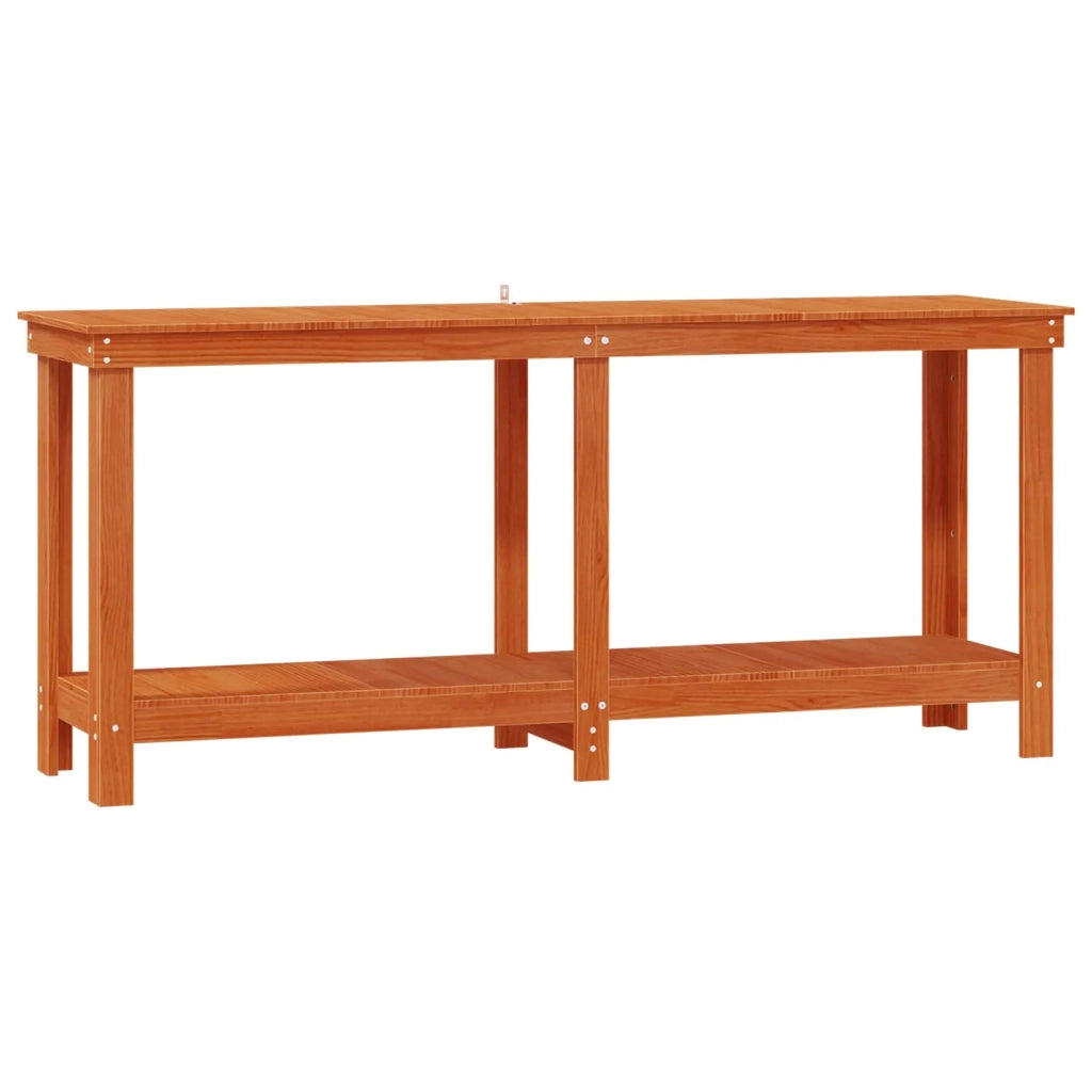 Banco da lavoro con lo scaffale Marrone Cera 180 x 50 x 80 cm 869967