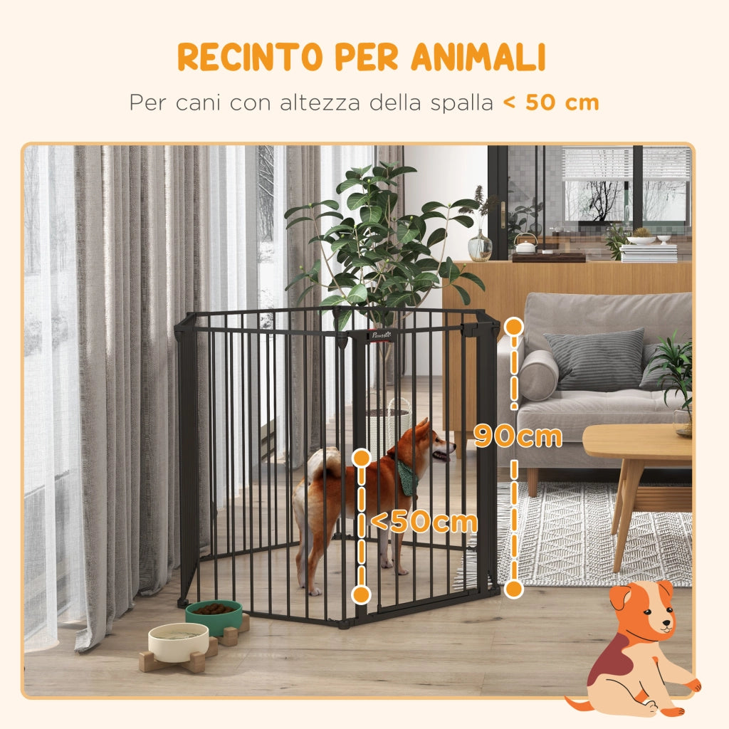 Cancellino per Cani Pieghevole ¨C zephmum ¨C Nero 123x102x90 cm
