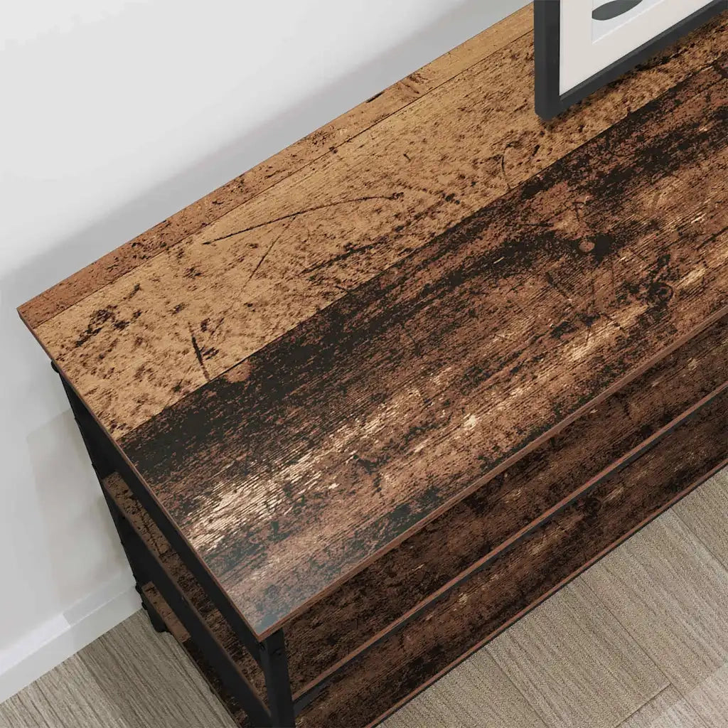 Tavolo consolle con lo scaffale Legno vecchio 100 x 32 x 75 cm 883553