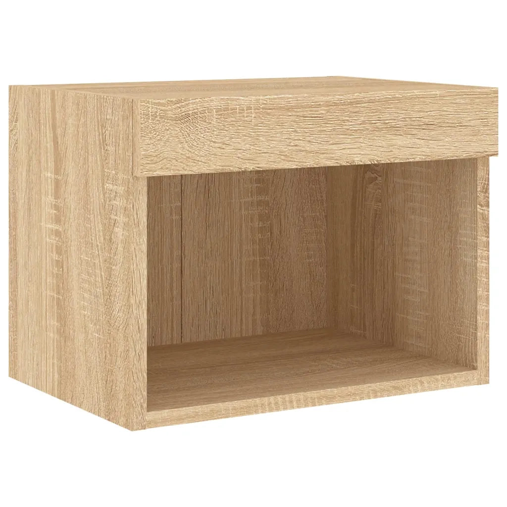 Set Mobili TV a Muro 7 pz-Credenza per TV con Luci LED Rovere Sonoma