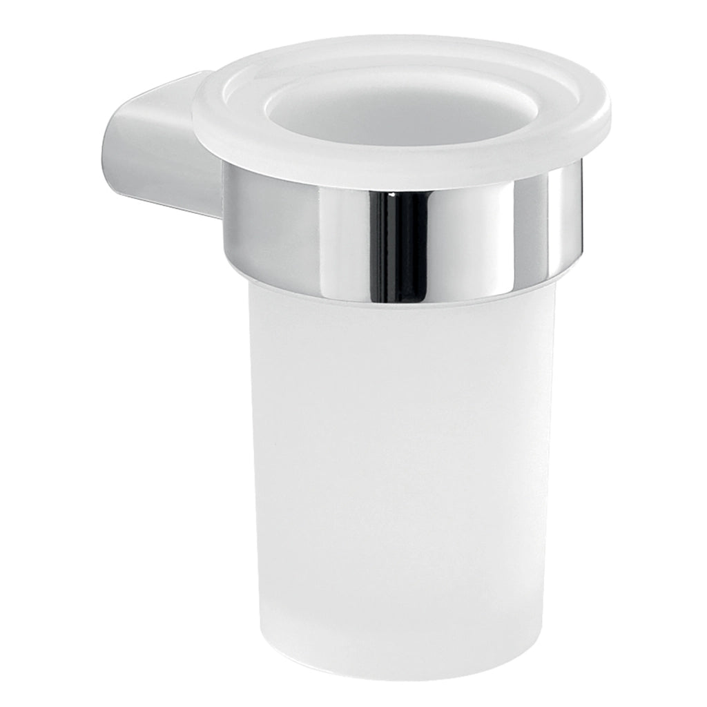 Portaspazzolini da muro in alluminio, ottone e Cromall A110 Gedy serie AZZORRE Cromato