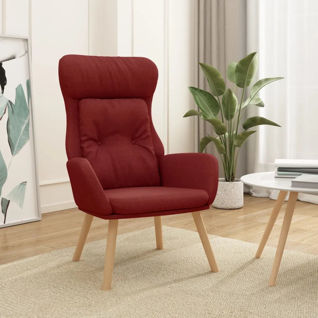 Poltrona Rilassante Rosso Vino in Tessuto 341298
