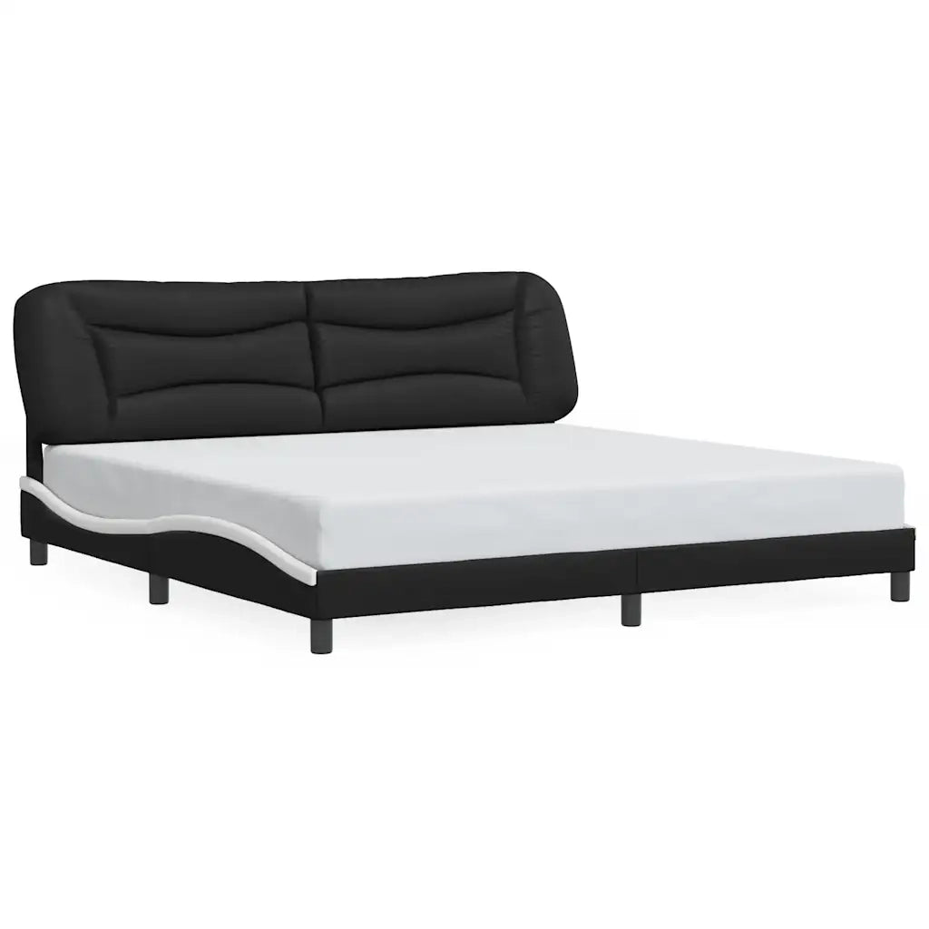 Giroletto con Testiera Bianco e Nero 200x200 cm in Similpellecod mxl 90672