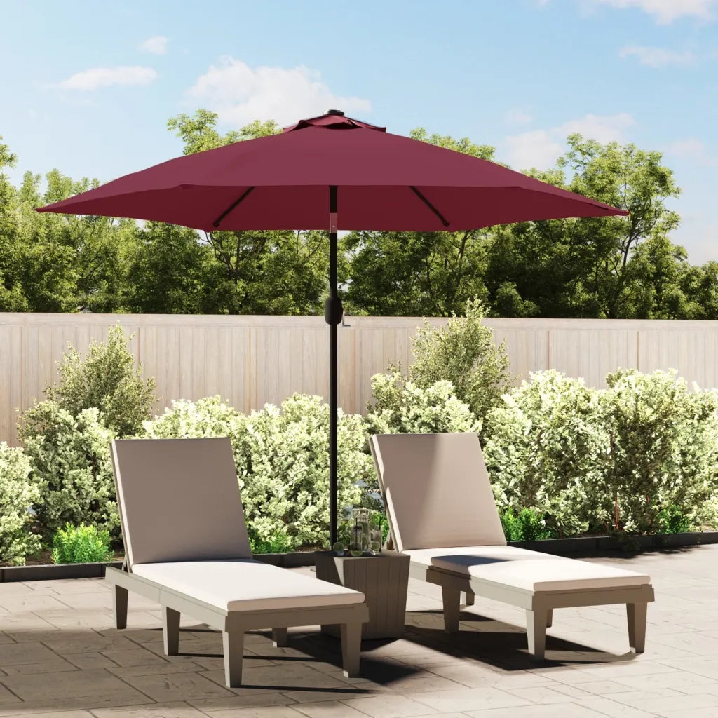 Ombrellone da Giardino con Palo in Metallo 300 cm Rosso Bordò 313752