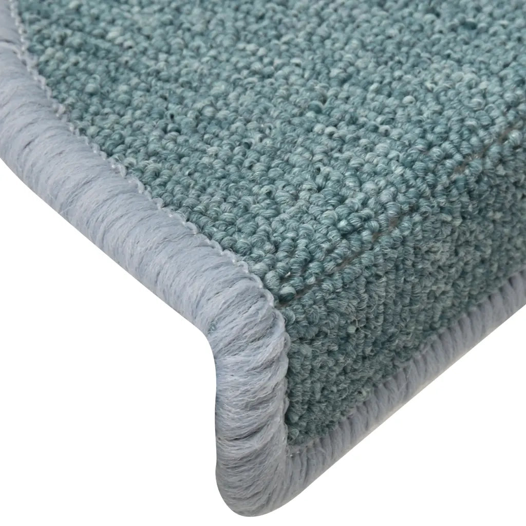 Tappetini per scale 15 pz 56x17x3 cm Blu mare semicircolari 322362
